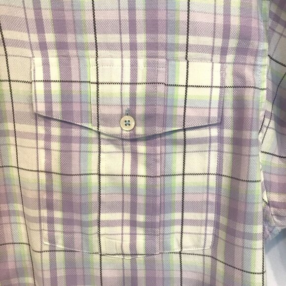 Sean John Men's Short Sleeve Button Front Collared Dress Shirt Sz XXL Gray Plaid - Picture 3 of 14
